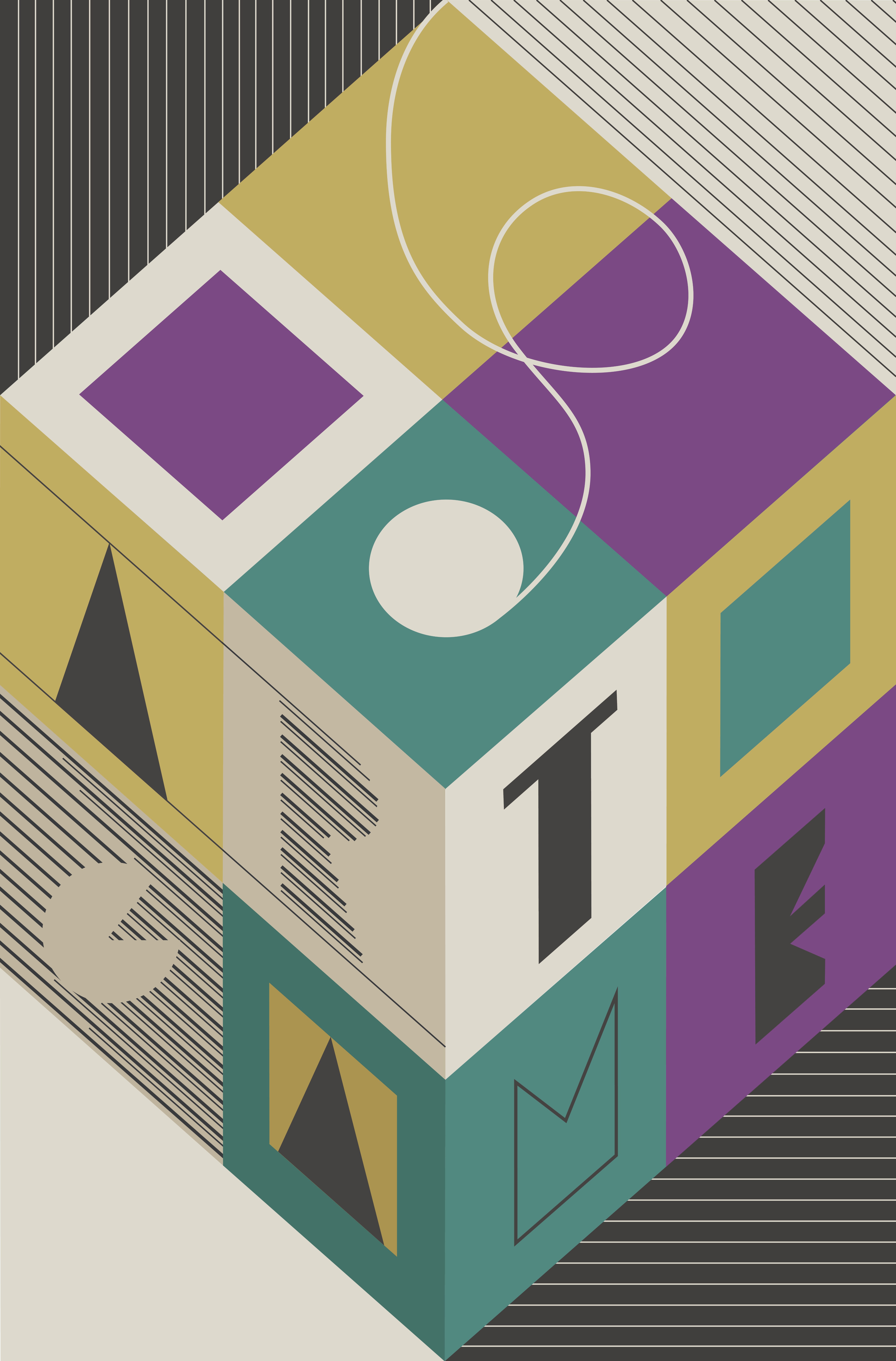 Art Game diagonal typography poster