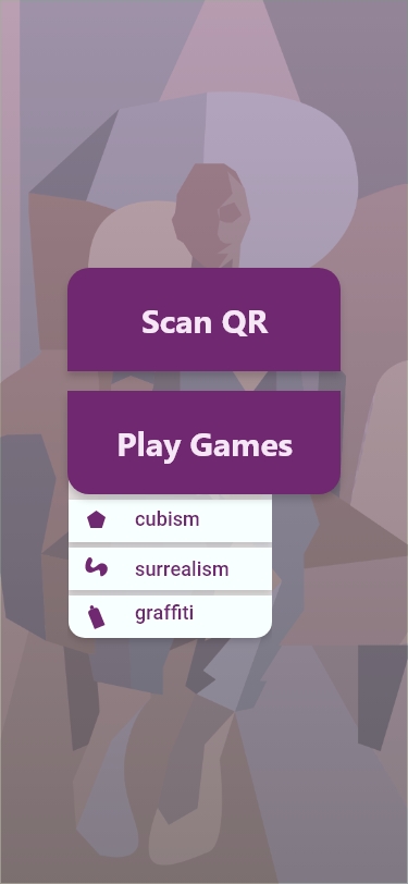 Home menu with Scan QR and Play Games