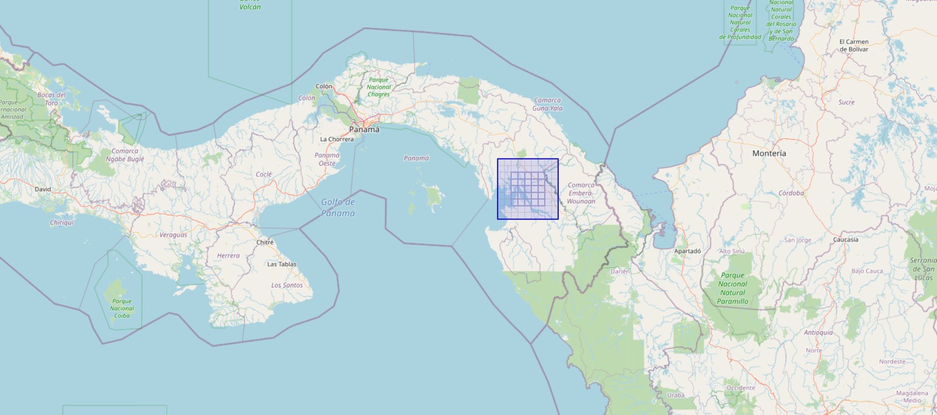 Google Map of the Darien Gap region between Panama and Colombia