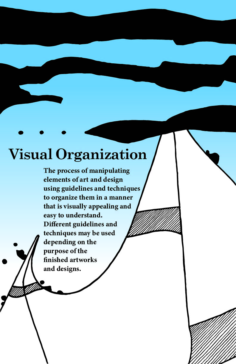 Student poster — sky blue with mountain forms