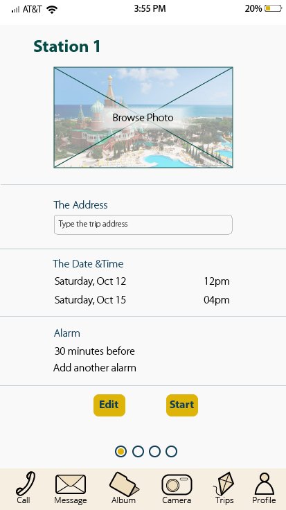 Station 1 details — photo, address, date, alarm